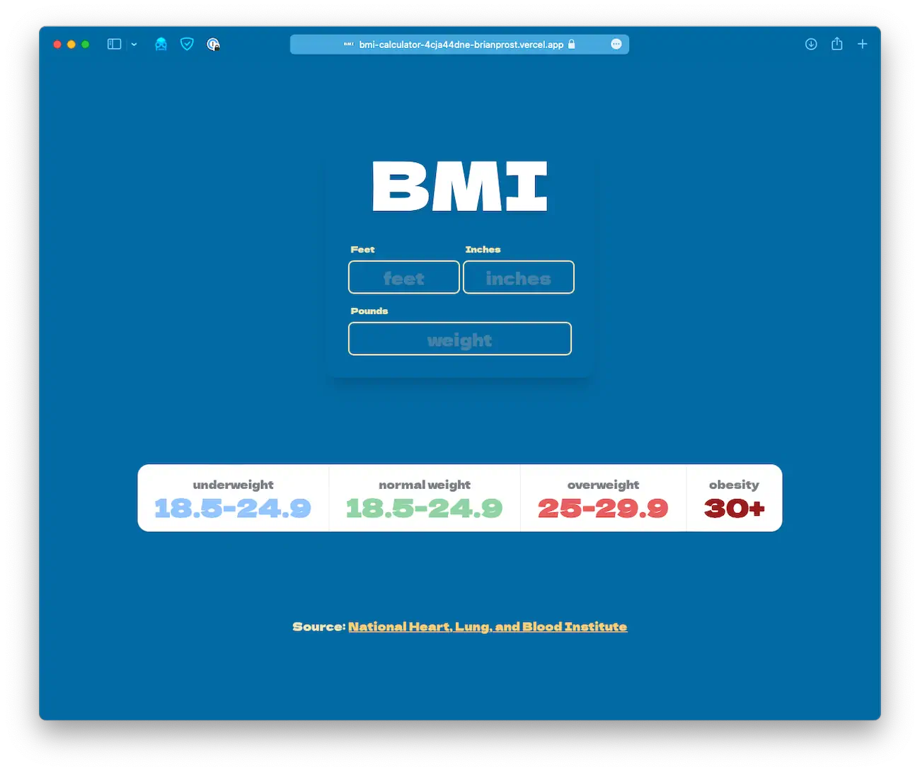 BMI Calculator